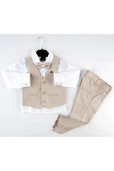Mc Emirix Kids Wear Striped 3 Button Vest Suit