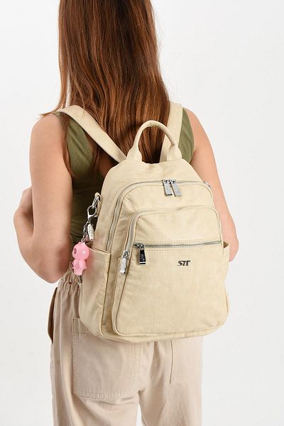 571 Collections Çanta Faux Leather Shoulder Bag Cream (Model: 571-13-17D)