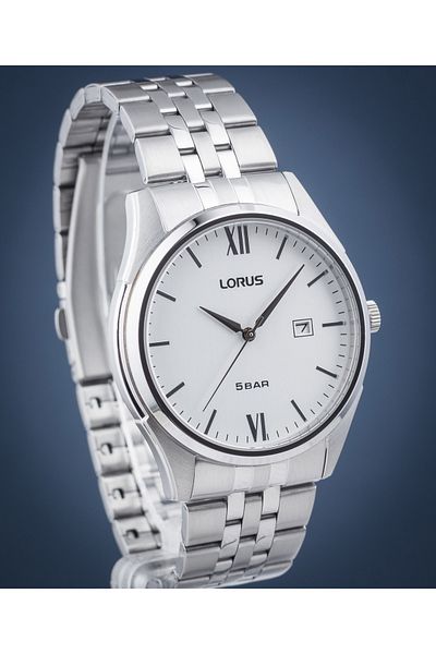 Lorus Men Watch RH987PX9 Classic Silver Tone with White dial