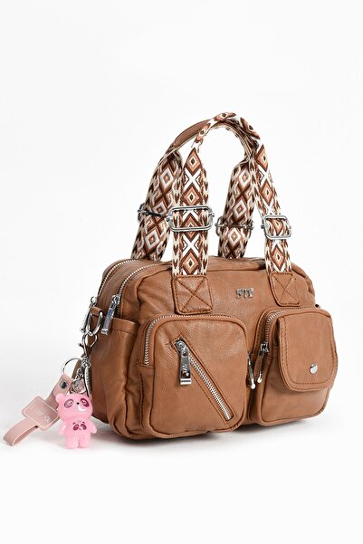 çantamgelsin Faux Leather Shoulder Bag Tan (Model: 571-13-17F)