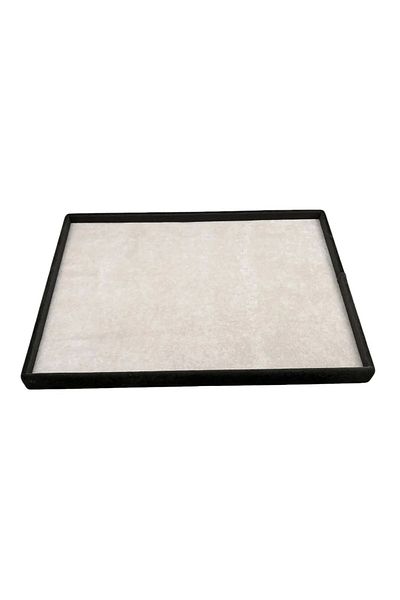 MeGass Dekor Domestic Production Suede Fabric Gray Color 34/24 cm Jewelry Serving Presentation Table