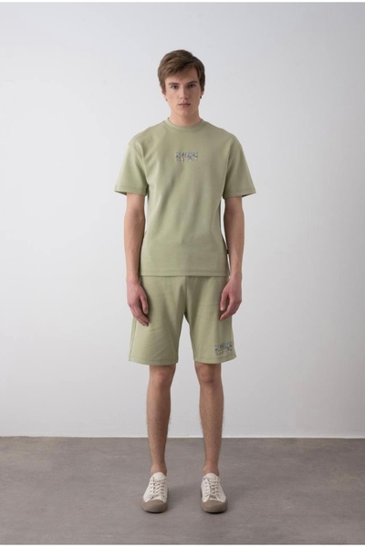 LOCO LOCO Limi Young Boy Soft Texture Back Printed Combed Cotton Shorts Suit