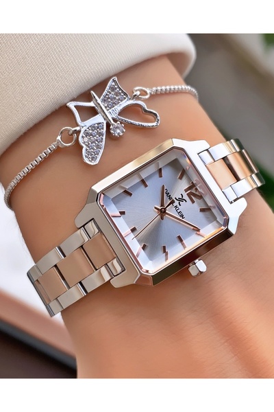 Daniel Klein Brand Rose Silver Color Women's Wristwatch - Bracelet