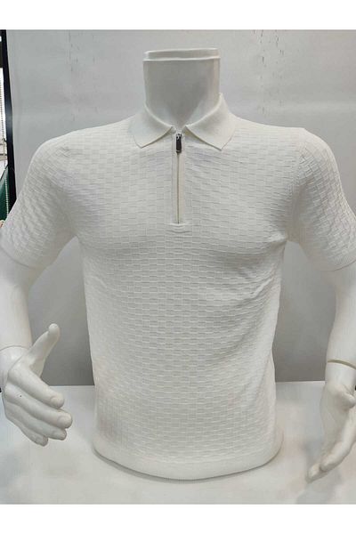 ADVANTE Güncüoglu New Season Zippered Polo Collar Men's Mercerized Knitwear Tee