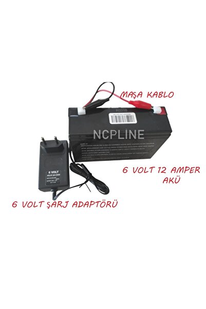 NcpLine 6 Volt 12 Amper Akü Pilsan Ve Diğer Akülü Arabalara Uyumlu Akü Şarj A...