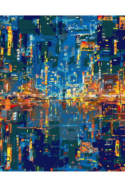 wombhobby Cıty scape Sayılarla Boyama Seti 80X100 Cm Çerçeveli (Kasnağa ) Gerili