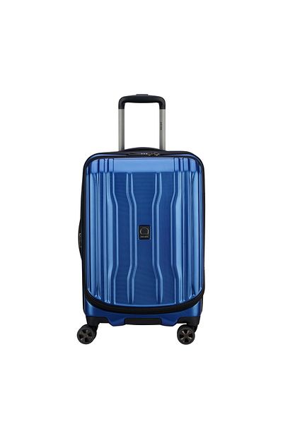 Delsey Cruise 2.0 58cm Hardcase Expandable 4 Double Wheel Cabin Luggage Trolley Blue
