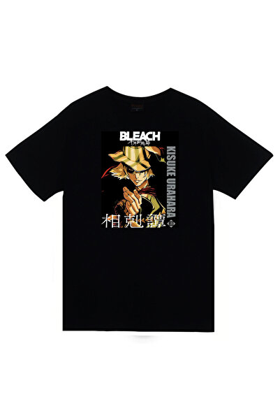fame-stoned Unisex Bleach Anime T-shirt 100% pamuk Crna