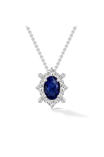 Luna Diamond 0.70 Karat Pırlantalı Safir Kolye
