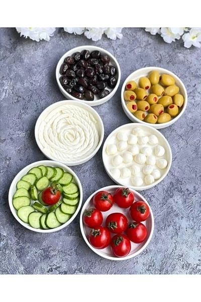 Pembishayatlar Bianco Perla 6-Piece Porcelain Presentation Plate Set