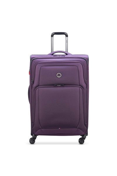 Delsey Optimax Lite 80cm Hardcase Expandable 4 Double Wheel Check-in Luggage Trolley Purple