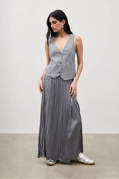 Stradivarius Long Flowing Satin Skirt Adha