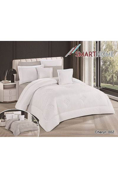 smart home Double Duvet Set, 8-Piece Microfiber Bedspread, King Size, 240x260cm, Yellow