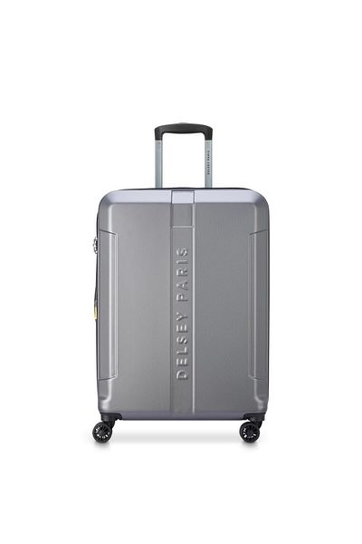 Delsey Depart Hard 71cm Hardcase Expandable 4 Double Wheel Check-in Luggage Trolley Grey