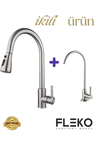 KAVİTİCARET Fleko Spiralli 2 Fonksiyonlu 5 Yıl Garantili 304 Paslanmaz Çelik ...
