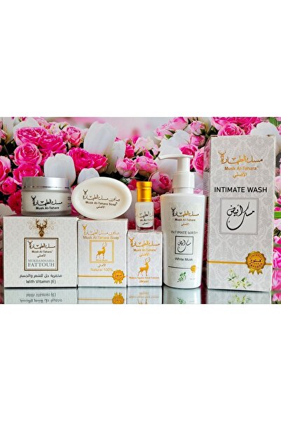 MUSK AL TAHARA مسك أبيض للعناية بالإناث 130 مل + صابونة 50 جم + مسك 6 مل + مو...