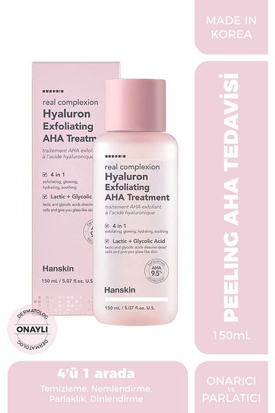Hanskin Hyaluron Exfoliating Aha Treatment Cleansing Tonic with Peeling Effect 150 ml