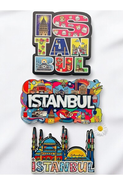 GALATA GIFT Buzdolabı Magneti, Üç (3) Adet İstanbul Türkiye Temalı Magnet, He...