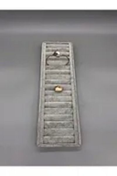 Aydın Decor New Domestic Suede Gray Sausage Bracelet & Handcuffs Ring Table (Light Decor)