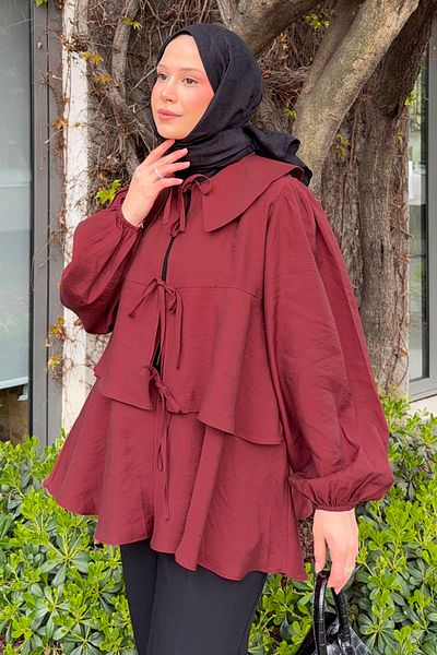 Salih Çelebi Bordo Ip Bondage 2289 Layers Kimono
