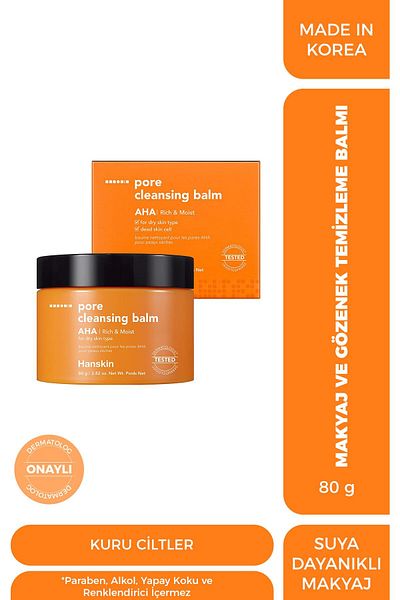 Hanskin Pore Cleansing Balm Aha- Dry Skin/pore and Make-up Cleansing Balm [ 80 G ]