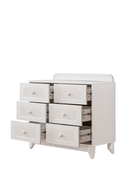 miracool Mira Beyaz 6 Çekmeceli Şifonyer / Ücretsiz Kurulum