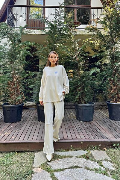 Elbee Fashion Woman طقم سترة وبنطلون كيمك كلاسيك قماش مجدّل