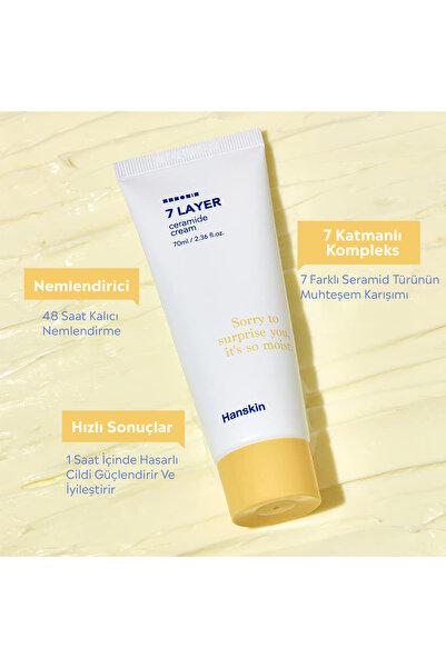 Hanskin 7 Layer Ceramide Cream- 7 Katmanlı Seramid Krem/hasarlı Cildi 1 Saat Içinde Güçlendirir 70ml