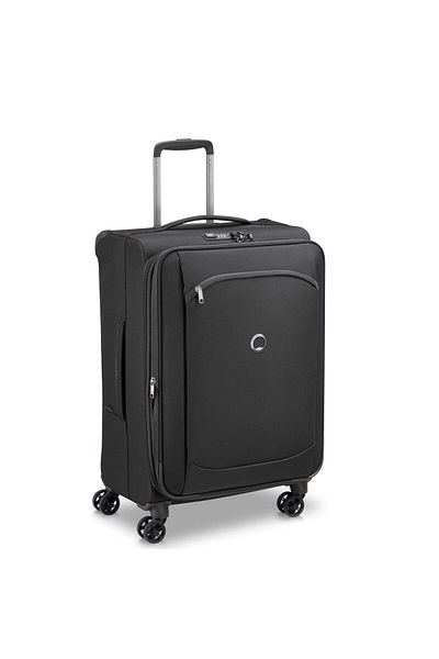 Delsey Montm Air 2.0 Softcase 68cm Expandable 4 Double Wheel Check-in Luggage Trolley Recycled Black