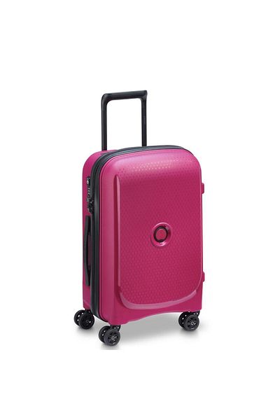 Delsey Belmont Plus 55cm Hardcase Non- Expandable 4 Double Wheel Cabin Luggage Trolley Raspberry