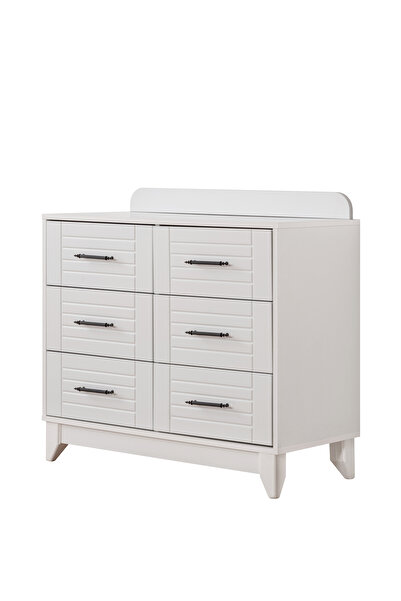 miracool Panjur Beyaz 6 Çekmeceli Şifonyer / Ücretsiz Kurulum