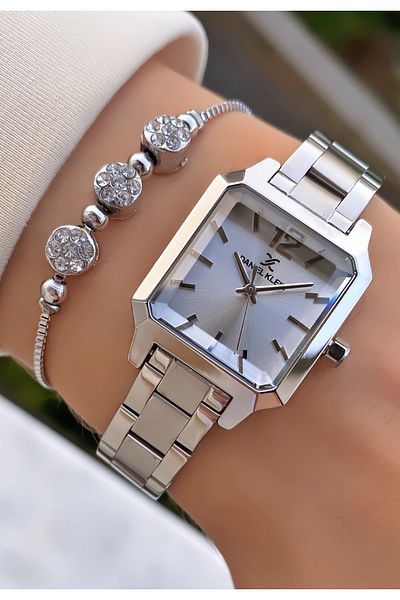 Daniel Klein Brand Silver Color Women's Wristwatch with Bracelet Gift