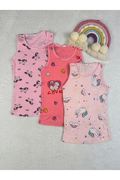 Little Miny Kids Minykids Unicorn Patterned Ribbed 3-Piece Children's Undersh...