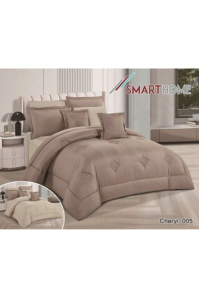 smart home Double Duvet Set, 8-Piece Microfiber Bedspread, King Size, 240x260cm, Yellow