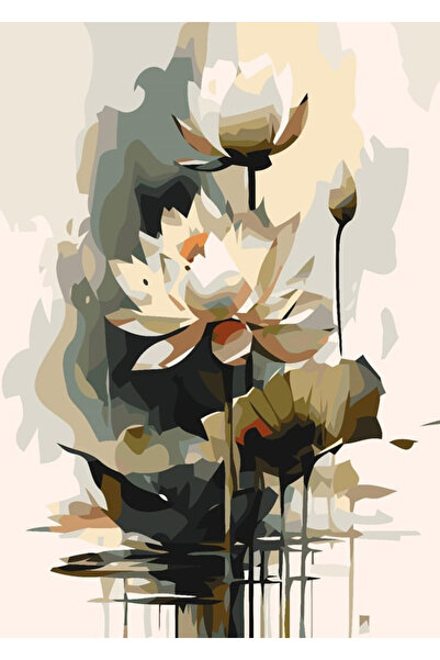 wombhobby LOTUS BÜYÜSÜ Sayılarla Boyama Seti 40x50 Çerçevesiz RULO ( Kasnaksız )