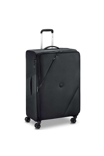 Delsey Maringa 71cm Softcase Expandable 4 Double Wheel Check-in Luggage Trolley Black