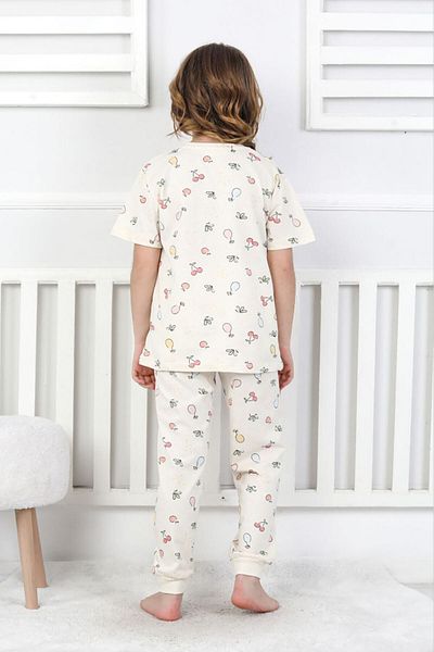 Beniizle Patterned Girl's Short Sleeve Pajama Set