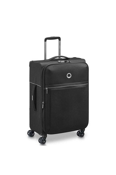 Delsey Brochant 2.0 67cm Hardcase Expandable 4 Double Wheel Check-in Luggage Trolley Black