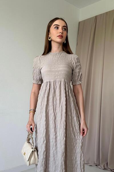 Elbee Fashion Woman Seersucker Dress
