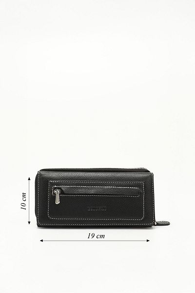 GÖNDERİ(R) BLACK ANTHRACITE Genuine Leather Women's Wallet 06134