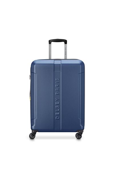 Delsey Depart Hard 71cm Hardcase Expandable 4 Double Wheel Check-in Luggage Trolley Navy Blue