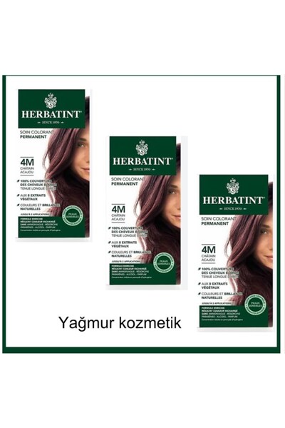 Herbatint 4m Chatain Acajou Kestane Saç Boyası 3lü