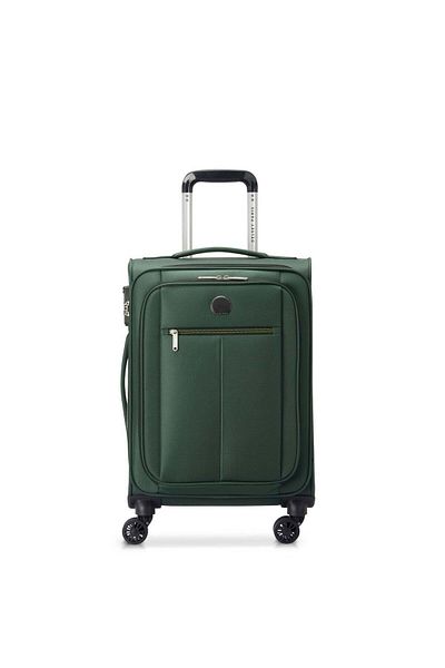 Delsey Pin Up 6 Softcase 55cm Expandable 4 Double Wheel Cabin Luggage Trolley Green