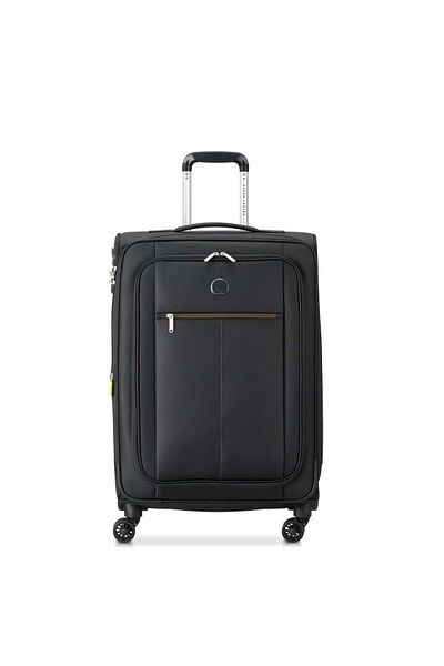 Delsey Pin Up 6 Softcase 68cm Expandable 4 Double Wheel Check-in Luggage Trolley Black