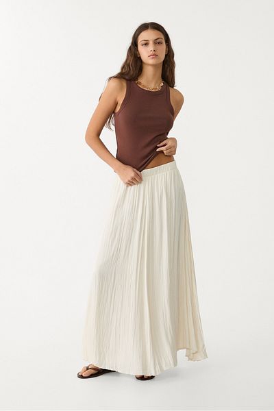 Stradivarius Long flowing satin skirt