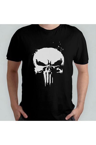 Pixxa The Punisher Unisex 100% Cotton T-Shirt με λαιμόκοψη μοντέλο 4