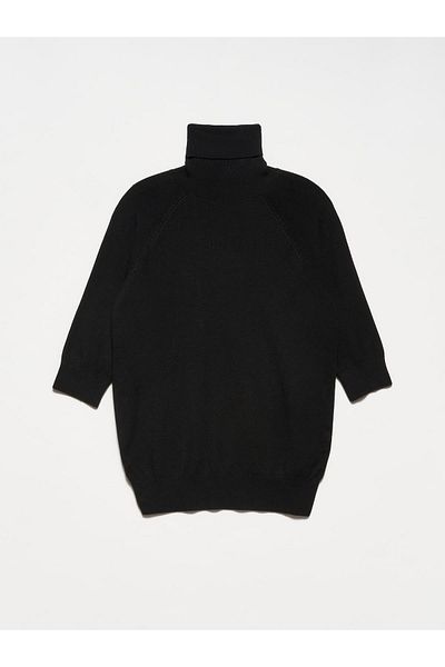 Dilvin Model 1312 - Pulover negru cu jumatate de maneca cu guler