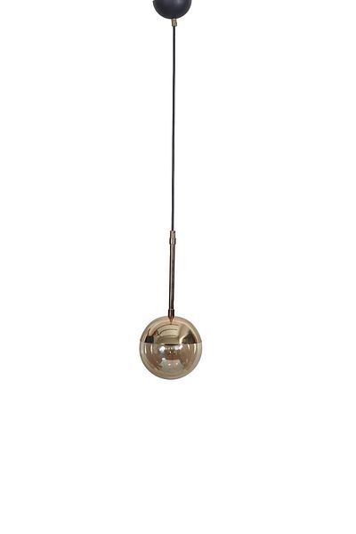 Luzarana Nova Luks Metal Body Honey Glass Chandelier - Gold-Black Single Pendant Lamp