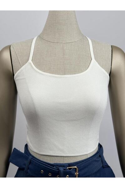 FEMİAS Ecru Low-cut Knitwear Blouse