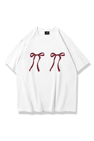 Trendiz Μπλουζάκι Unisex Διπλή Κορδέλα - Λευκό